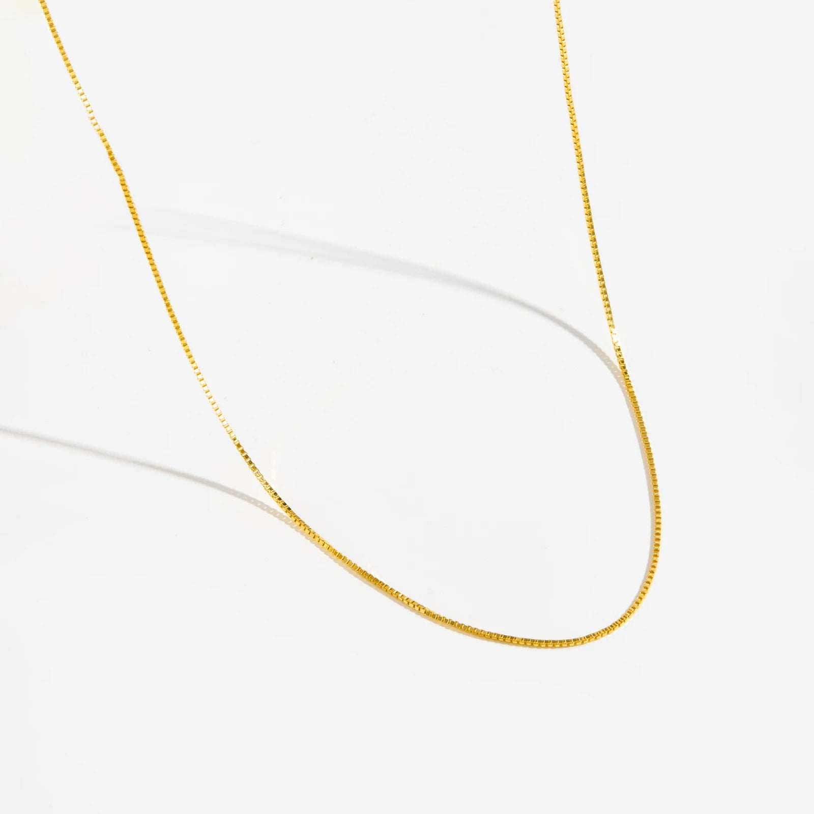 FUAMAY 925 Silver Long Adjustable Silk Box Chain Necklaces for Woman Minimalist Gold Plated Chain Necklace