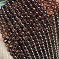 6mm 8mm 10mm 12mm Polished Smooth Loose Round Smoky Quartz Beads Brown Crystal Strand for Bracelet DIY Jewelry Making
