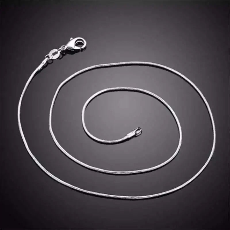 1MM Snake Chain Necklace Jewelry for Man Women Wedding Charms for Pendant Snake Chain Necklace