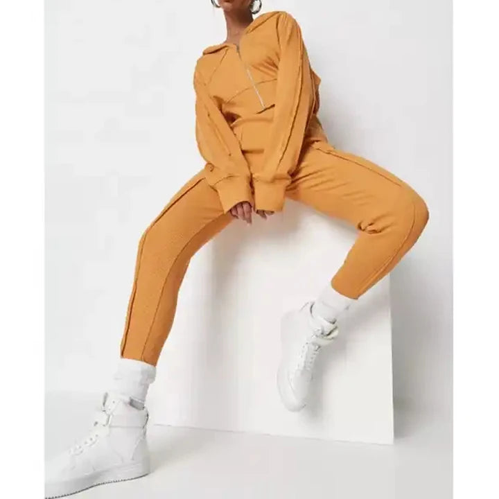 New Arrival 2026 Women Clothing Loungewear Casual Zip up Hoodie with Joggers Set Custom Logo Tracksuit Outfits for Ladies
