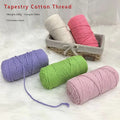 100% Cotton Braided Rope Handmade DIY Materials for Handbag and Tapestry Hand Knitting Fancy Yarn Dyed Pattern Carded Yarn Type