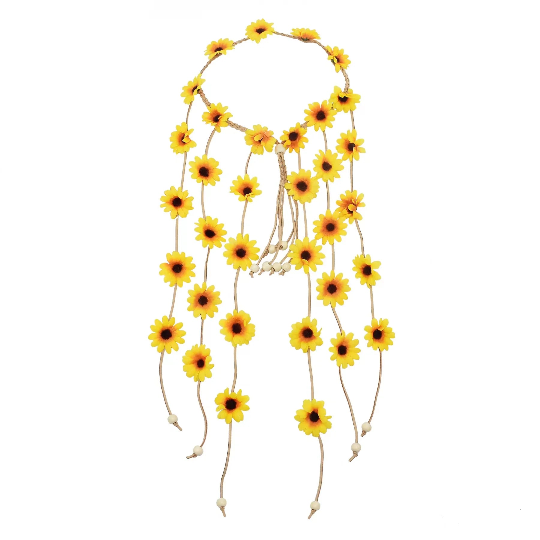 Summer Beach Adjustable Bohemia Daisy Flower Hippie Headband Sunflower Hair Wreath Holidays Festival Hair Band Bridal Headpiece