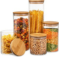 Premium Quality Canister Heat Resistant Sealed Kitchen Containers 800ML Glass Jar Bamboo Lid