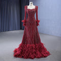 Rsm222177 Top Quality Luxury Womens Evening Dress Long Sleeve Evening Gown Dress Elegant Embroidery Party Dresses