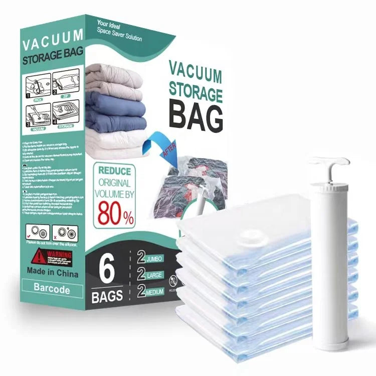 Double Zipper Folding Eco-Friendly Square Vacuum Compression Storage Bags 100x70CM Dustproof Clothing Blanket Comforter Large