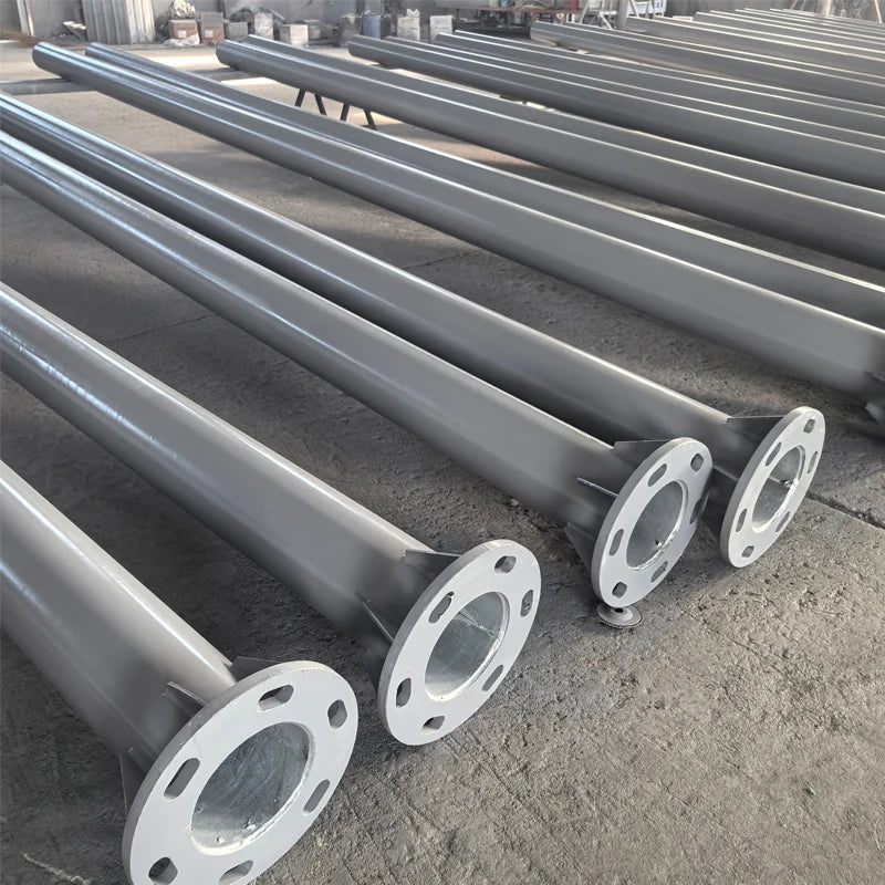 4 Meter Steel Pipe Street Lighting Pole 4mm Spun Pole Arm Street Lamp Poles