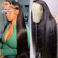 Wholesale Raw Indian Virgin 180% Density Human Hair 13*4 Lace Frontal Wig Natural Transparent Lace Front Human Hair Wigs