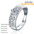 Factory Sale D VVS1 GRA 0.5Ct Round Cut Moissanite Jewelry Women Fine Vintage Design Adjustable Ring for Lovers Gift Couple