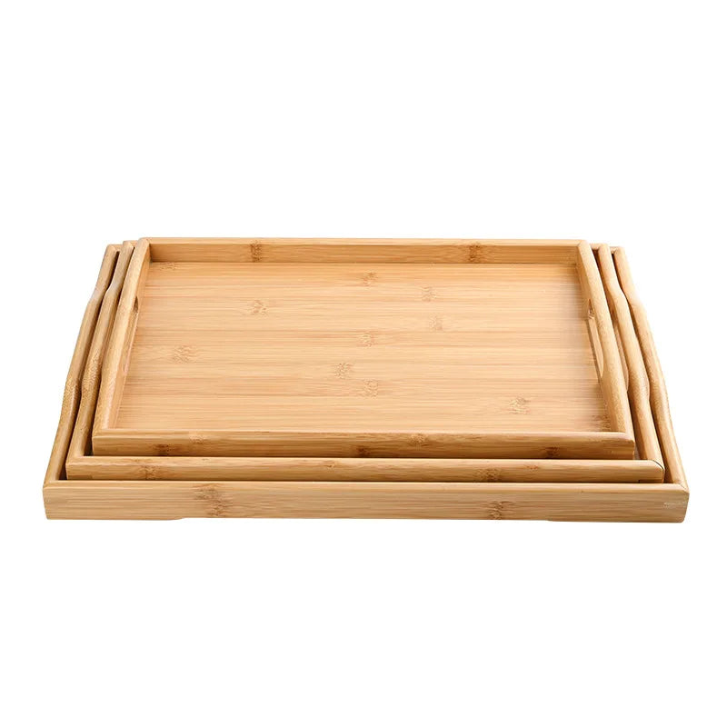 Creative Bamboo Tray Home Hotel Restaurant Tea Tray Rectangular Fruit Snack Tray