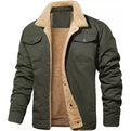 Wholesale Men's Cotton Cargo Casual Jacket Fleece Thicken Jackets New Winter Warm Man Coat