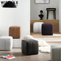 WISEMAX FURNITURE Modern Living Room Furniture Cube Wooden Frame Sponge Fabric Leather Ottomans for Bedroom