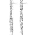 Bridal Earrings Silver 925 Sterling Cubic Zirconia Zircon Crystal for Wedding Stick Tassel Women Picture Stud Earring Geometric
