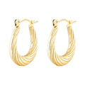 Hot Sale Trendy Huggie Earrings for Women Vintage Pearl Gold Plating Setting Inlay Gift Stainless Steel Earrings for Jewelry