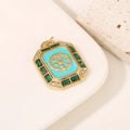 Factory Wholesale Multiple Styles Necklace Charms Custom Design 14K Gold Plated Enamel Pendant Jewelry Making Accessories