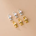 10.6*mm Cute Pink Enamel Elk Sterling Silver 3D Pendant Charms for Necklace Jewelry Making Supplies
