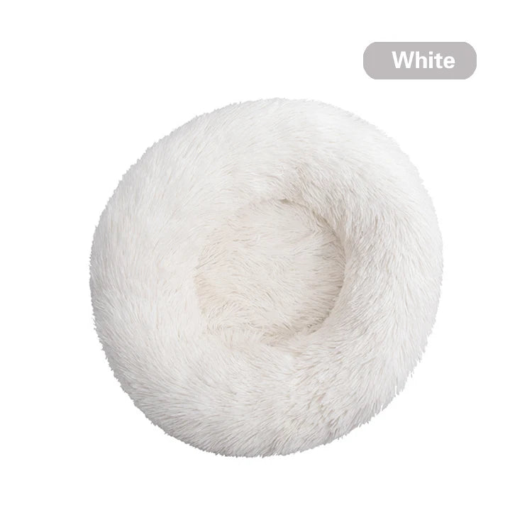 Custom Washable Best Round Long Faux Fur Removable Non-slip Pet Bed Manufacturer Outdoor Cat Dog Bed