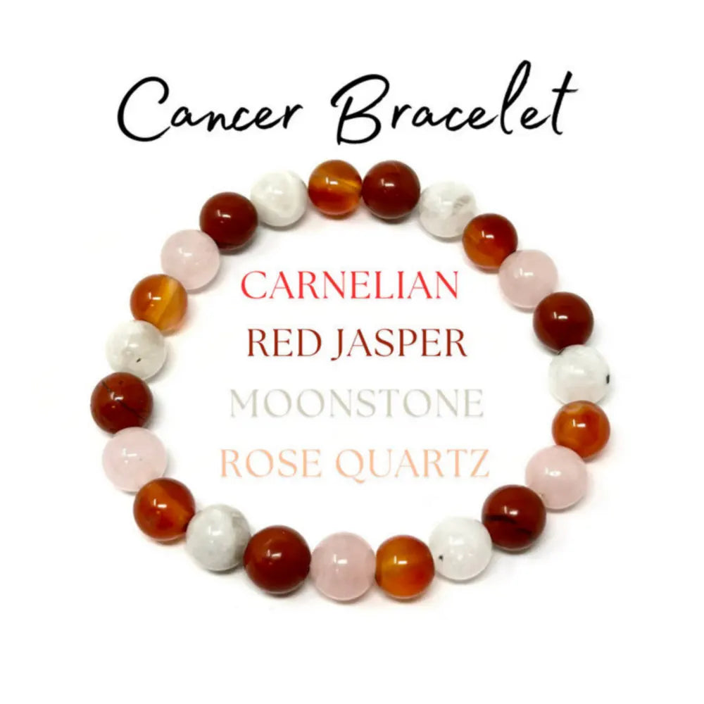 Lucky Friendship Zodiac Cancer Bracelet Gift for Men Women Healing Crystal Jewelry Natural Gemstone Charm Bracelet