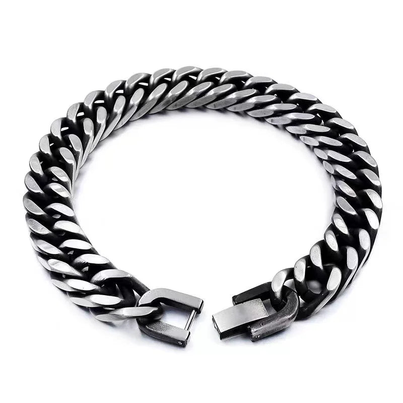 Men's Retro Hip Hop Stainless Steel Bracelet Titanium Steel Chain Link Jewelry Trendy Religious Diamond Pearl Weddings Parties