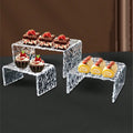 New Style Acrylic Buffet Risers Display Rack Nesting Cube Food Stand Set for Wedding Party Decoration
