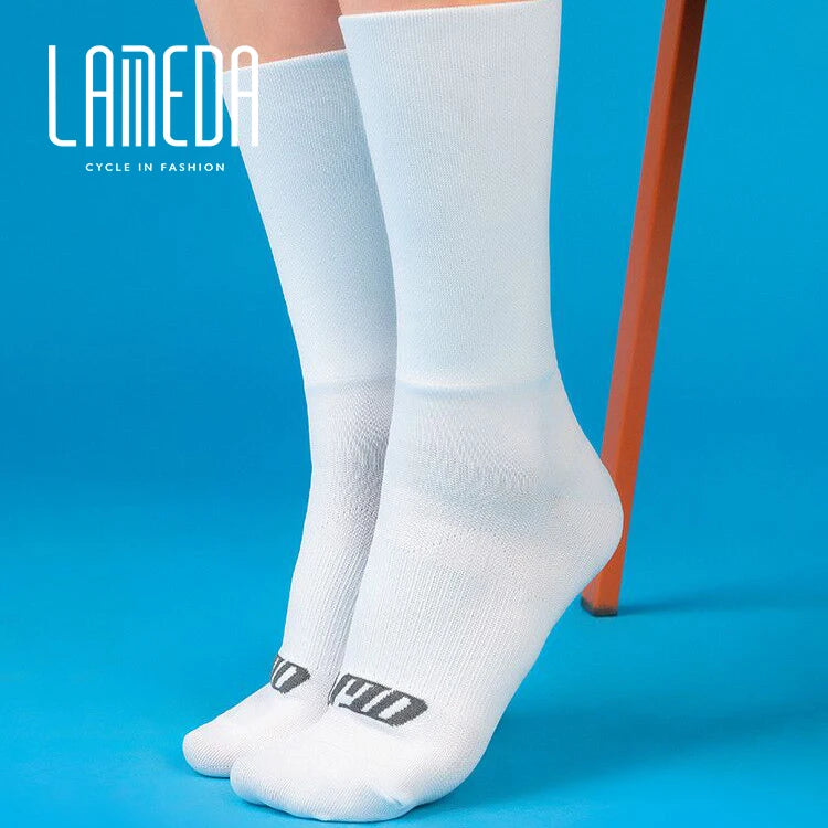 LAMEDA Men's Athletic Sports Gym Socks Casual Outdoor Cycling Breathable Quick Dry Spandex/Polyester/Cotton with Logo Pattern