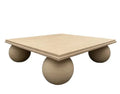 Nordic Natura Modern Square Marble Stone for Coffee Table with 3-Sphere Base Big Slab Waterproof for Indoor Use
