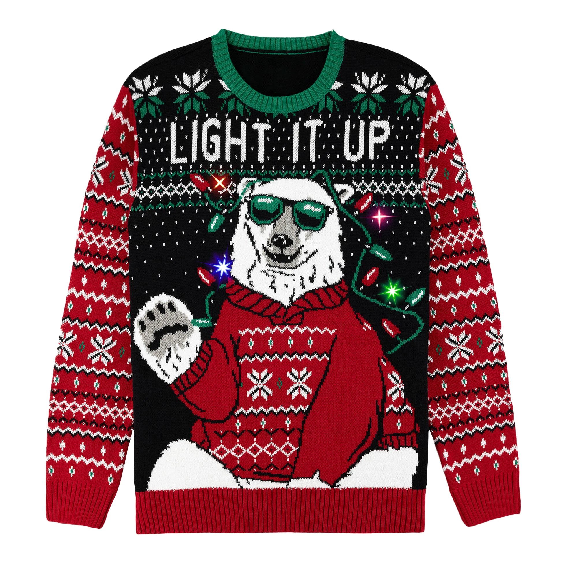 Winter Custom Knitwear Bear Jacquard Christmas Cartoon Pullover Knitted Christmas Sweater