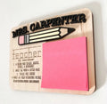 Laser Cut Custom Teachers Day Gifts World's Greatest Teacher Sticky Note Wood Holders Gifts for Teachers Day