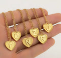 Wholesale Simple 26 Letter Pendant Stainless Steel Heart Initial Necklace for Women