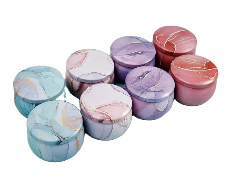 Wholesale 130g Round Metal Candle Tin Tea Coffee Matcha Powder Cans Packaging Containers