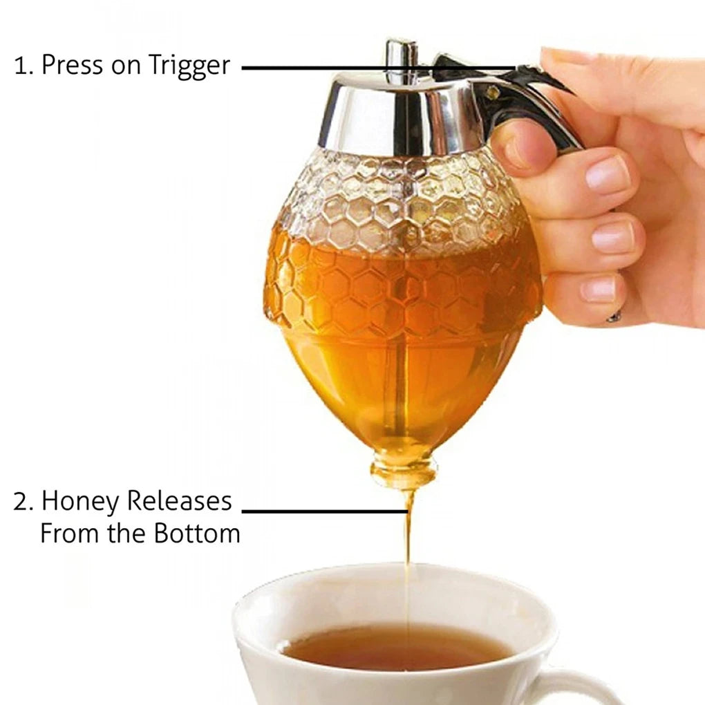 Honey Dispenser Squeeze Bottle Honey Jar Container Bee Drip Dispenser Juice Syrup Cup Storage
