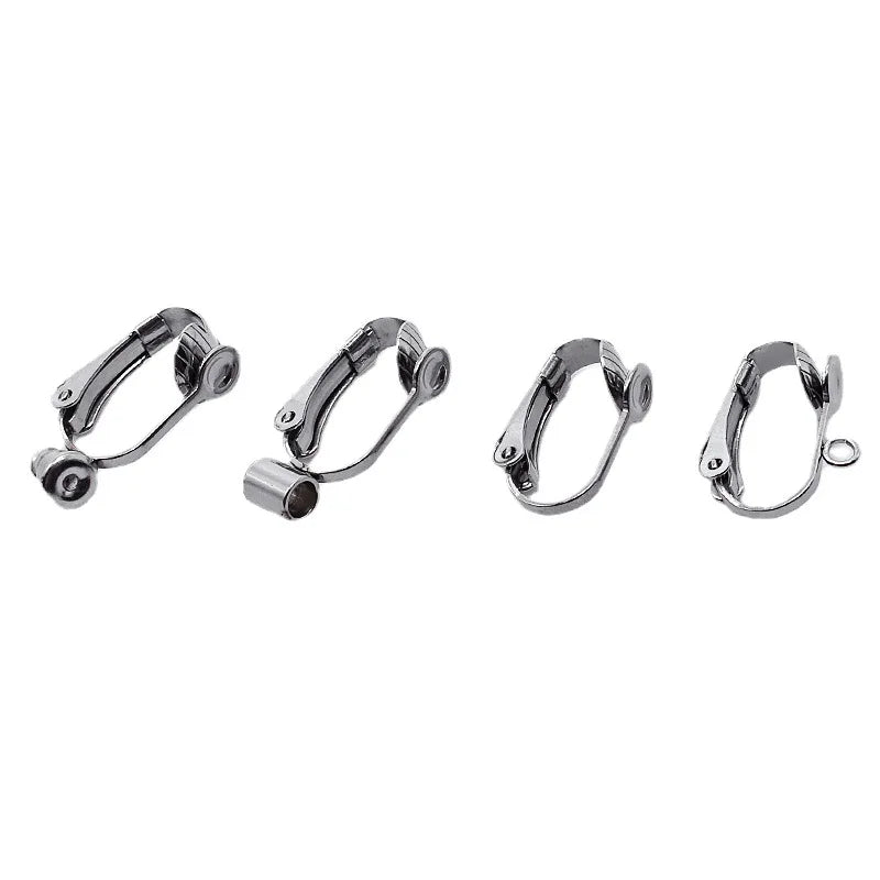 Blank Newest Fashion Jewelry Earrings Ear Clip Without Ear Hole Stainless Steel Gold Earring Findings for Women