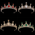 Wholesale Crystal Waterdrop Bridal Wedding Headwear Colored Diamond Princess Crown Hair Tiara for Girl