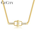 CZCITY Pendant Chain Bohemian Dainty Custom Statement Chunky Cuban Trendy Gold Plated Jewelry Necklace MegaBDM