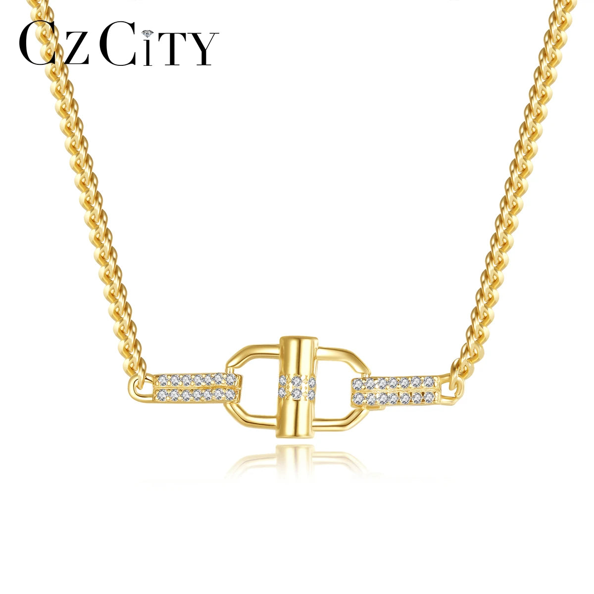 CZCITY Pendant Chain Bohemian Dainty Custom Statement Chunky Cuban Trendy Gold Plated Jewelry Necklace MegaBDM