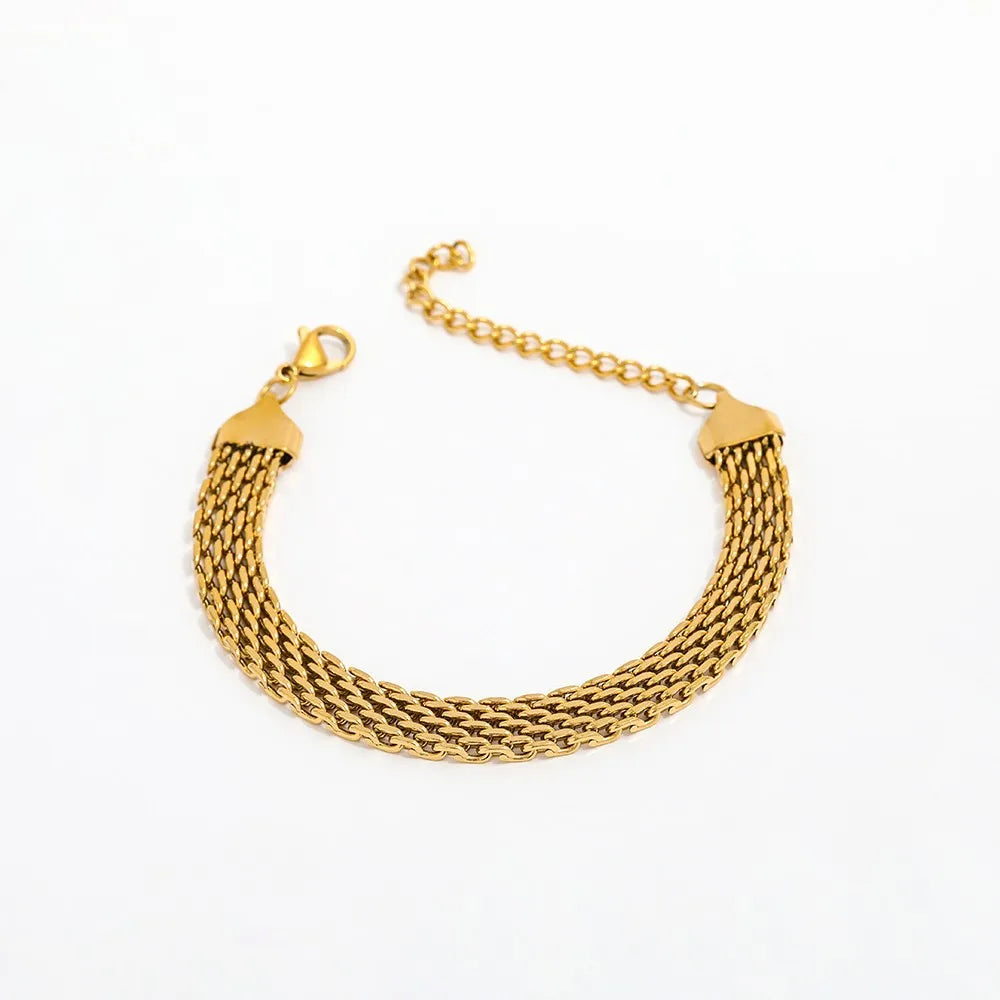 High End PVD Gold Plated Band  Bracelet Trendy Jewelry Stainless Steel Jewelry Wholesale Customized Jewelry