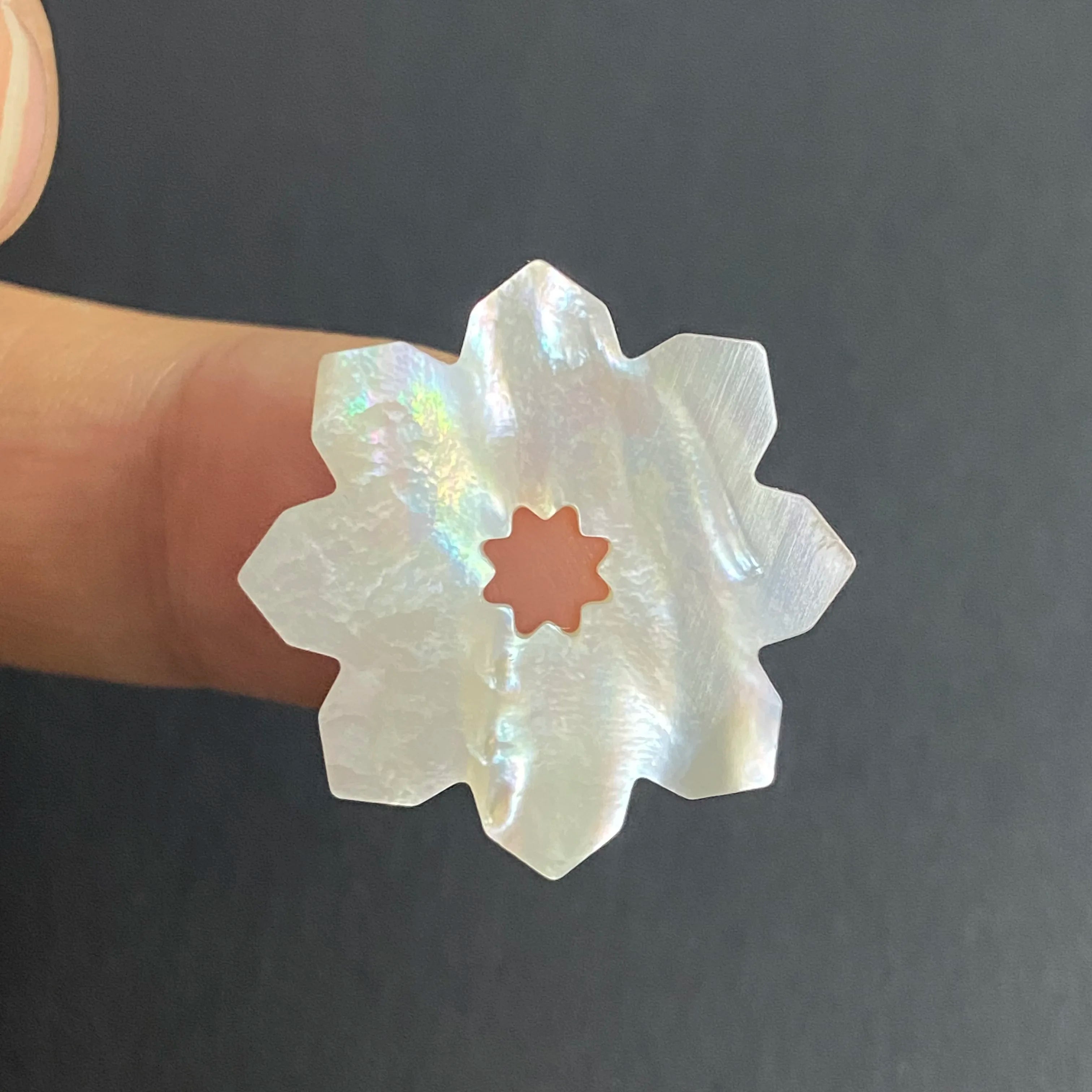 HQ GEMS New Shape MOP 20x20x2mm Size Natural Mother of Pearl Grey Shell