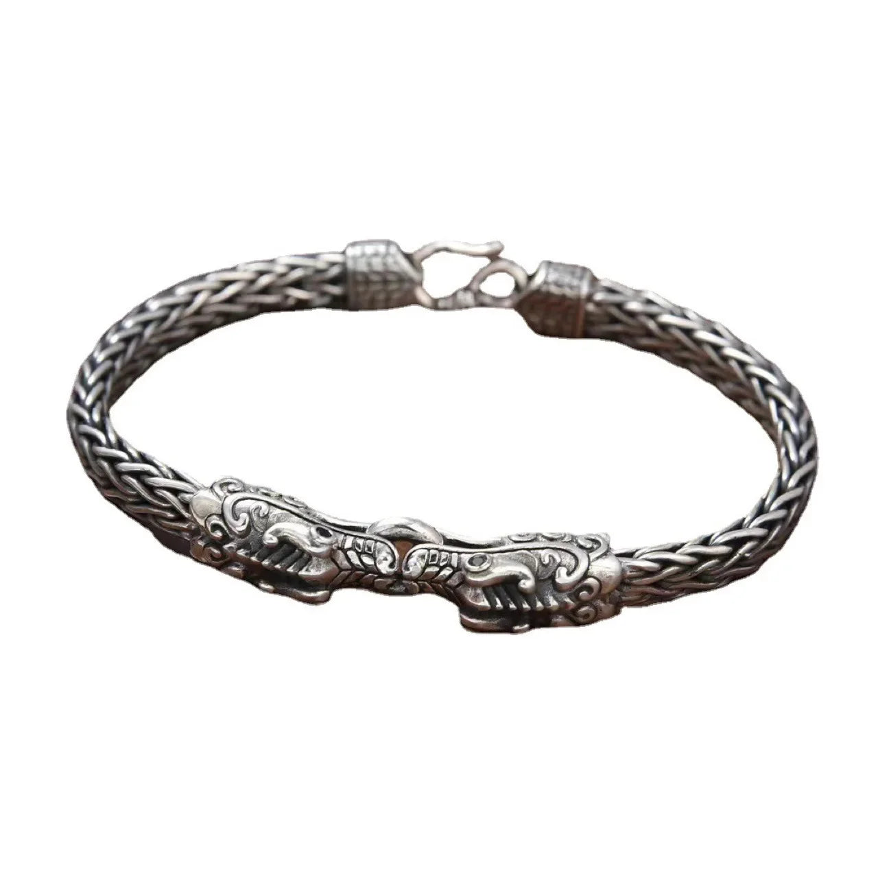 BOCAI S925 Silver Bracelets for Men Women New Double Taps Personalized Woven Charm Bracelets Trendy Gold Gifts for Children