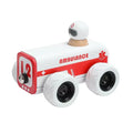 New Design Children's Educational Wooden Portable Toy Fire Engine Ambulance Pull Back Car for Gift