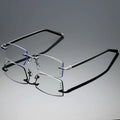 Fashion square Frameless Flat Eye Glasses Men Women Mobile Phone Computer Anti Blue Color Change Eyeglasses