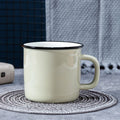 300ml Camper Coffee Mug Custom Logo Plain Creamy White Ceramic Enamel Mugs