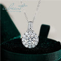 925 Sterling Silver Round Brilliant Cut Passed Diamond Test 2 Carat D Color VVS1 Moissanite Pendant Necklace Luxury Jewelry