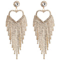 Exaggerated Creative Heart Shaped Acrylic Diamond Tassel Earrings for Women European and American Claw Chain Earrings