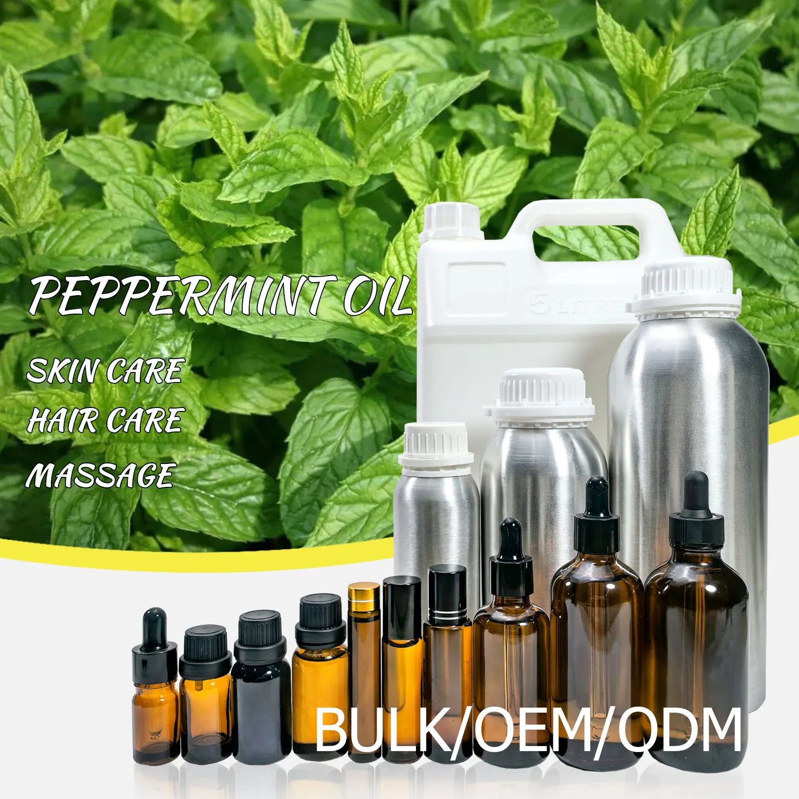 Manufacturer OEM 100% Pure Peppermint Essential Oil Organic Natural Pepper Mint Essential Oil for Skin Hair Aromatherapy