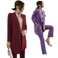 Fashion Slim Fitting European Style Womens Pant Suits Two Piece Sets for Office Custom Made Ladies Office Suits Pant
