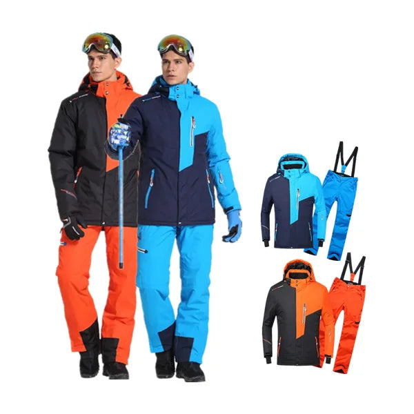 New Fashion Windproof Waterproof Winter Cold Warm Young Boys Girls Ski Jacket Ski Pants Women Men Ski Suit