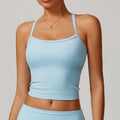 Women Compression Supportive Tank Top Gym Fitness Running Top High Support Sports Bra for Women Stretchy Sleeveless Yoga Wear