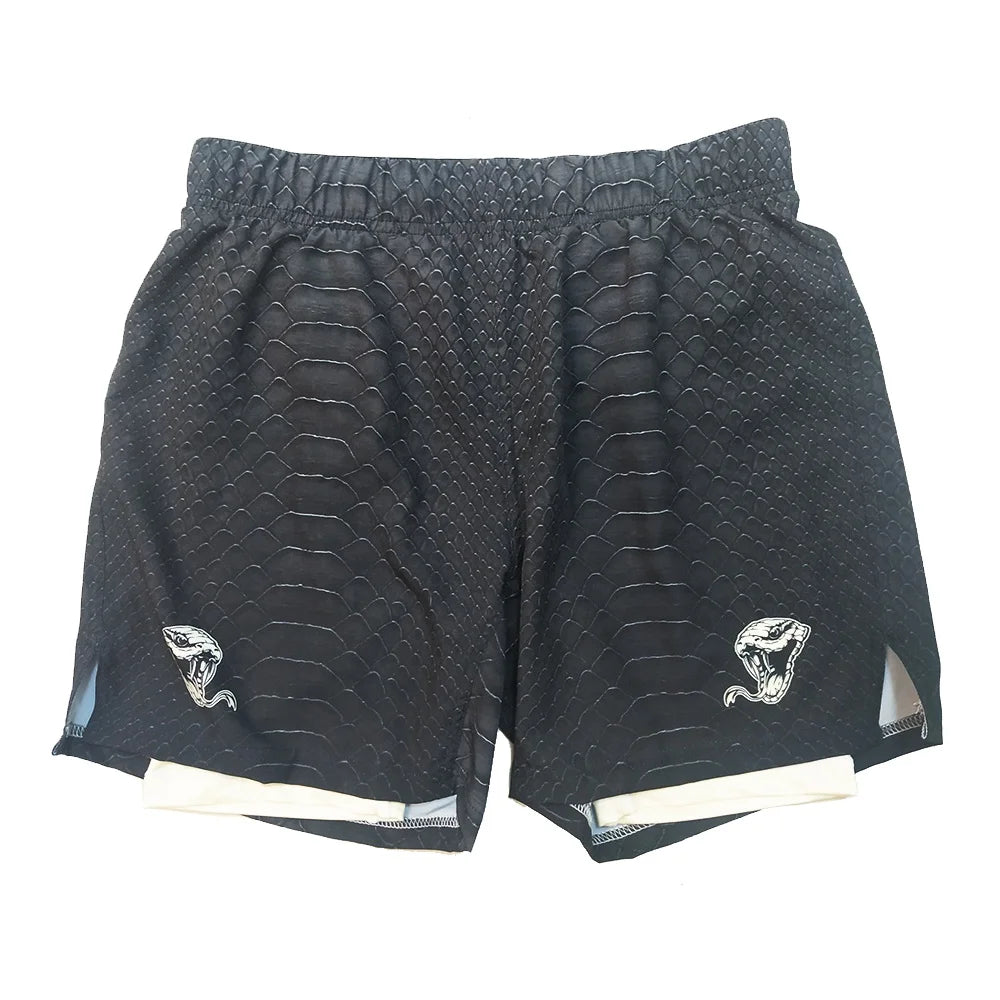 Custom 2 in 1 Shorts Sublimation Printing Compression Fit Flexible Quick Dry Reinforced Seams No Gi Training Gear