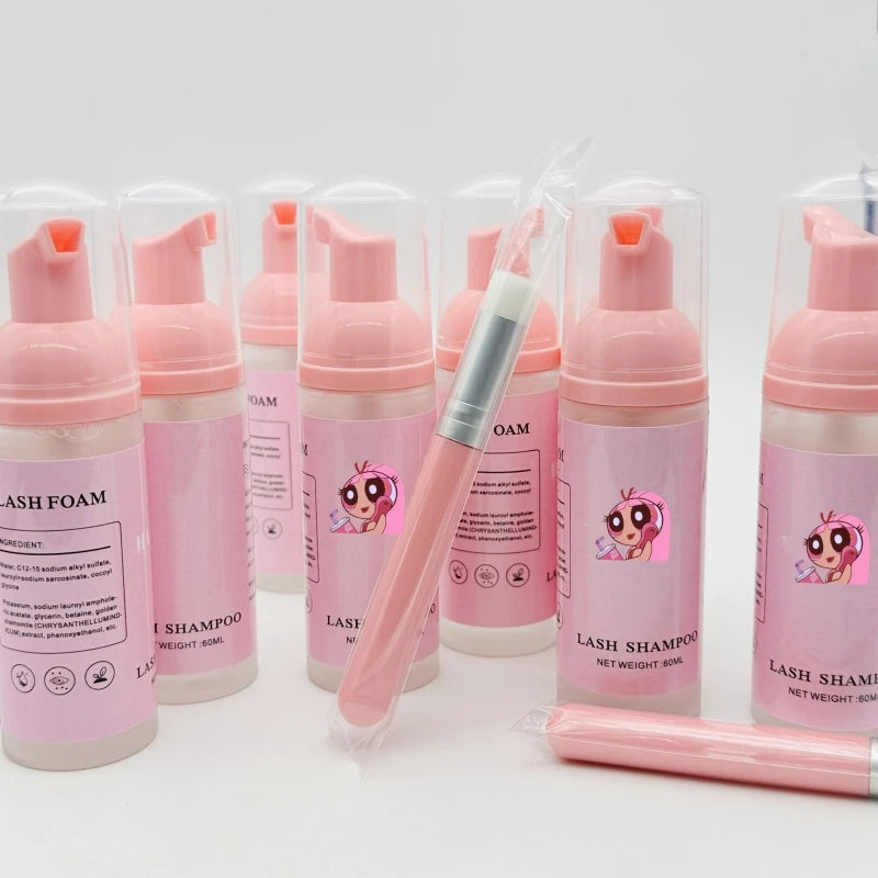 Wholesale Custom Lash Cleanser Eyelashes Cleaning Shampoo Private Label Tree Lash Cleanser Eyelash Extension Foam Shampoo