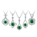 Abiding China Factory Gemstone Jewelry Nano Emerald Gold Plated 925 Sterling Silver Women Gems Pendant Necklace