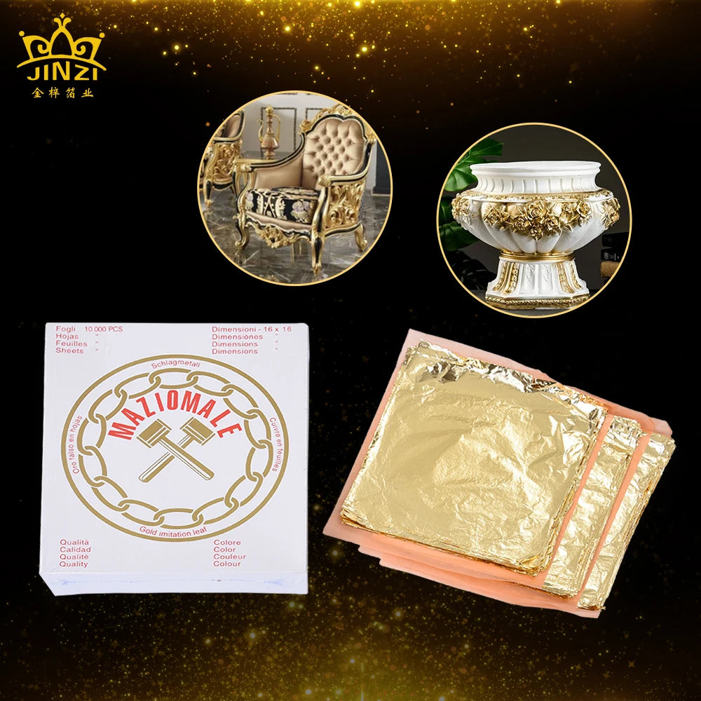 16x16cm Italian Imitation Gold Leaf Silver Foil Leaf for Gilding Furniture Ceiling Home Decoration